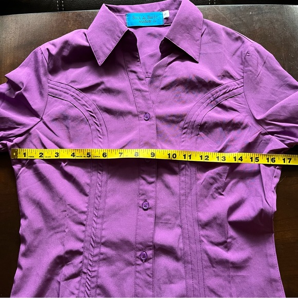 Back to Basic Couture Long Sleeve Purple Button Down Dress Shirt, NWOT - Picture 10 of 12